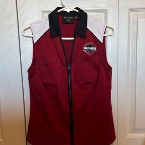 Harley-Davidson Red and Black sleeveless shirt